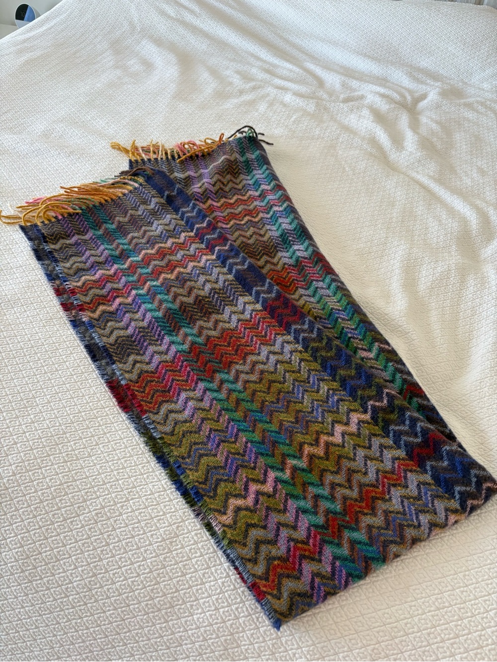 Natural Life Multicolor Chevron Zigzag Oversized Scarf Wrap Shawl Fringe